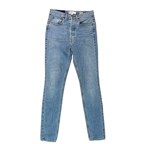 Re/Done Originals High Rise Light Wash Button Fly Skinny Jeans Size 27 - Picture 3 of 13